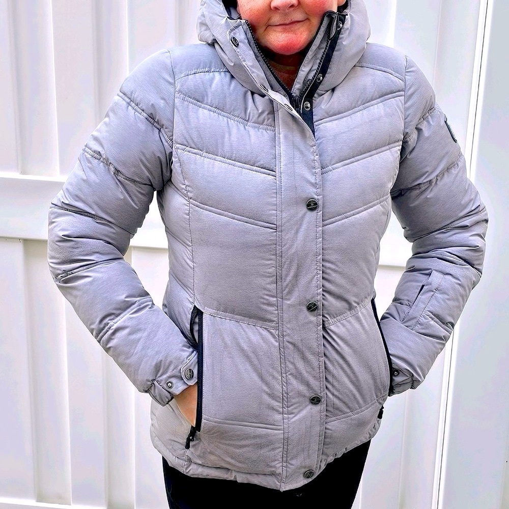 Chamonix Collection wind & waterproof puffer Jacket Parka light gray XS EUC